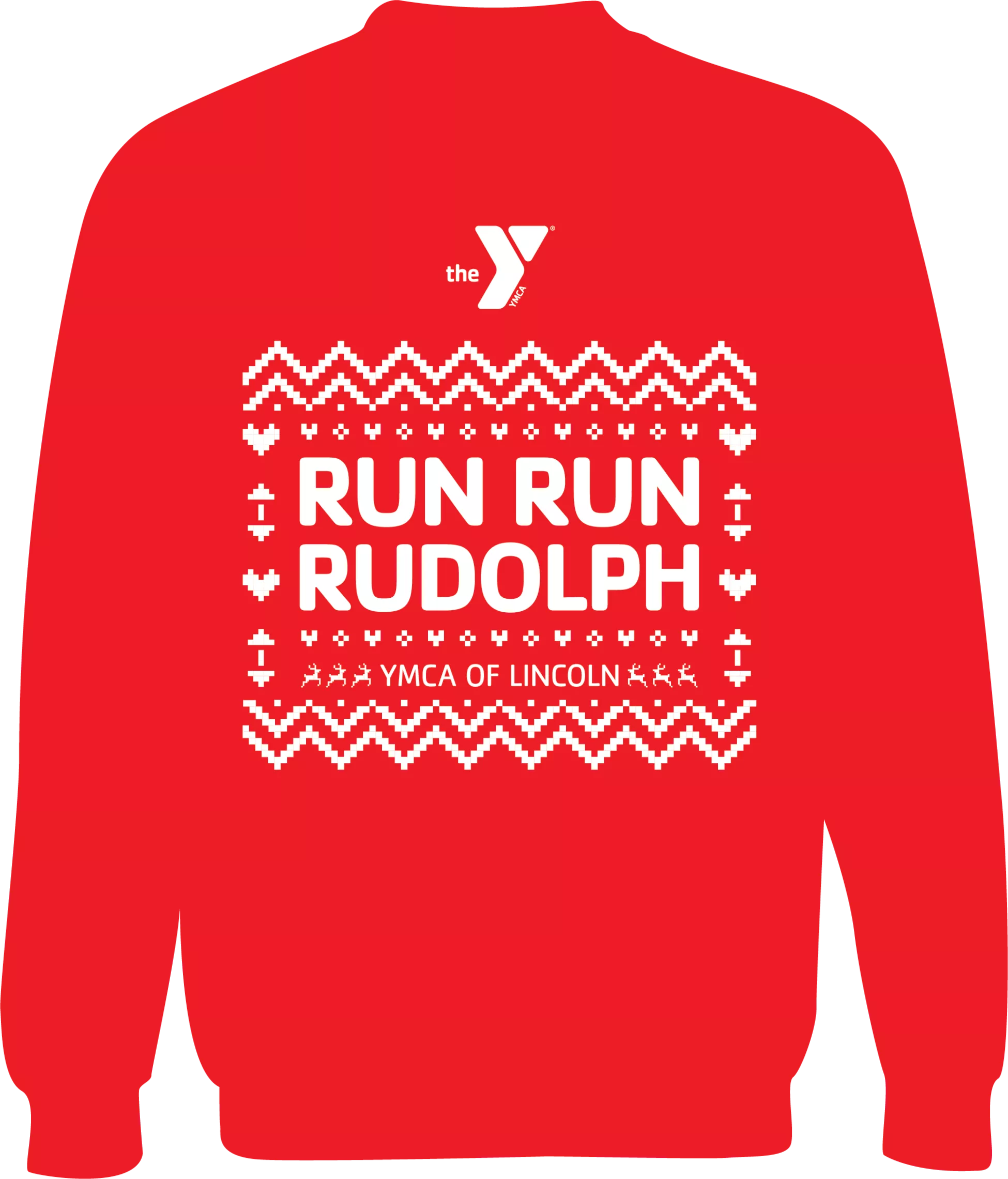 2023 Holiday Wellness Challenge sweatshirt that reads "Run Run Rudolph"